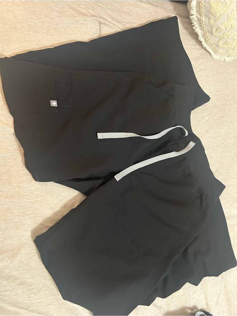 Figs Black Isabel wide leg scrub pants